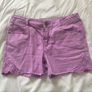 Purple Jean shorts w/lace